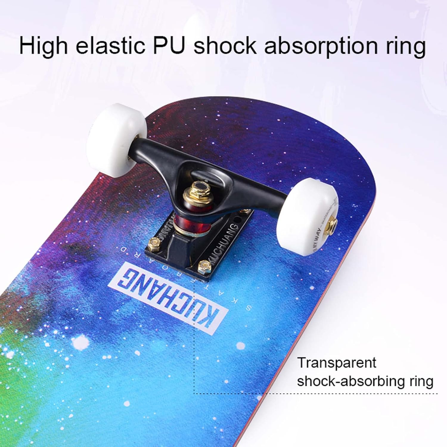 31 Inch Complete Skateboard for Kids Teens Adults, 7 Layer Maple Double Kick Deck Concave Cruiser Trick Skateboards for Beginners