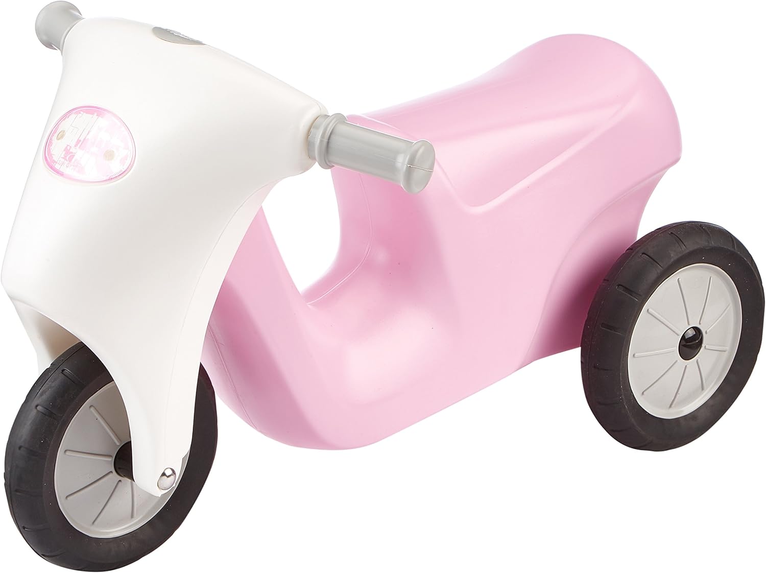 Dantoy Kids Sit & Ride Toy Scooter with Rubber Wheels and Trailer Tow Bar, Made in Denmark – Pink Push Along Princess Bike