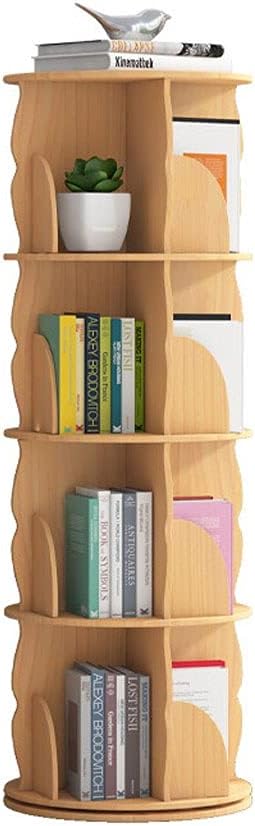 LCJQ Home Bookshelf Multi-Storey Solid Wood Rotating Bookshelf, Simple Home Book Rack，360 Degrees Rotating Bookcase for Home and Office ​Shelves (Color : A, Size : 131cm)