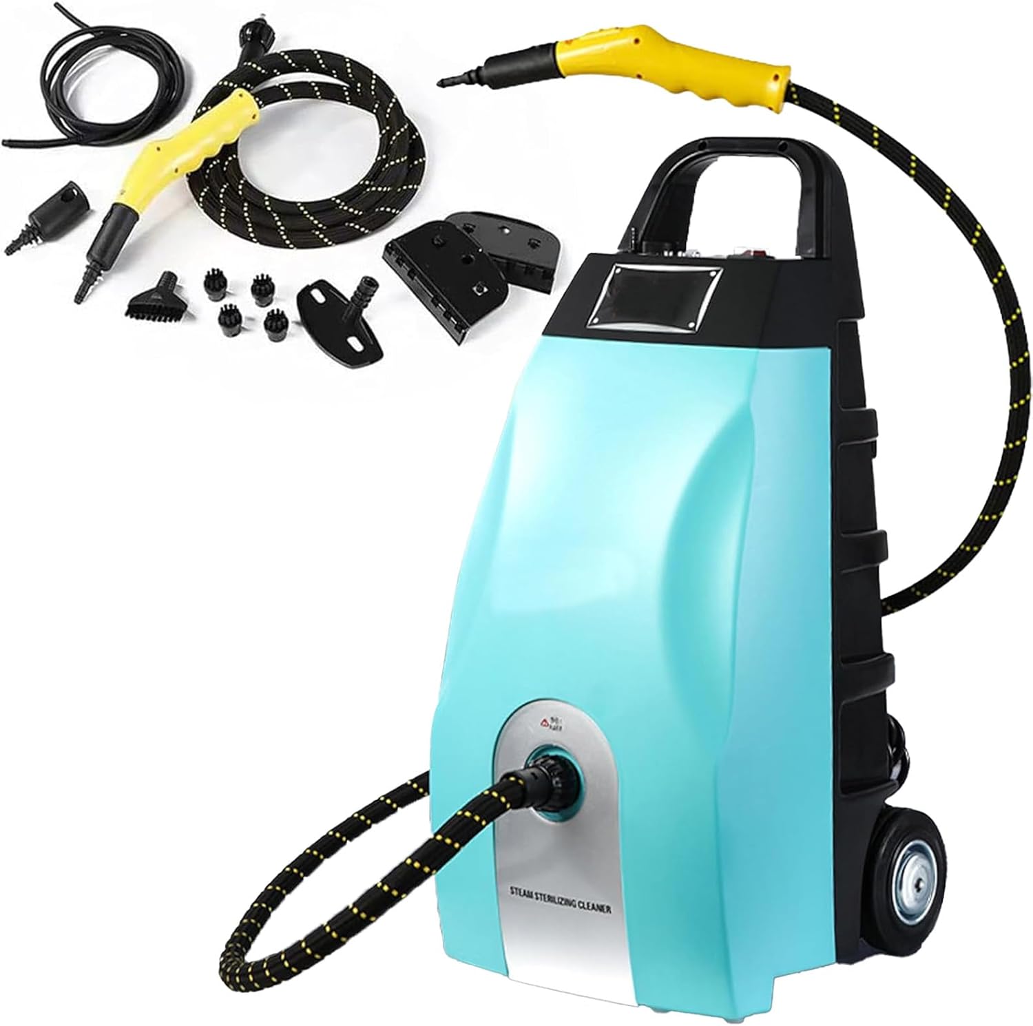 High Temp Steam Continuous Cleaner, Multi-Purpose Steam Cleaner, 9 Professional Attachments for Upholstery, Bathroom Tiles, Kitchen Appliances and Car Interiors, Portable Steam Washer