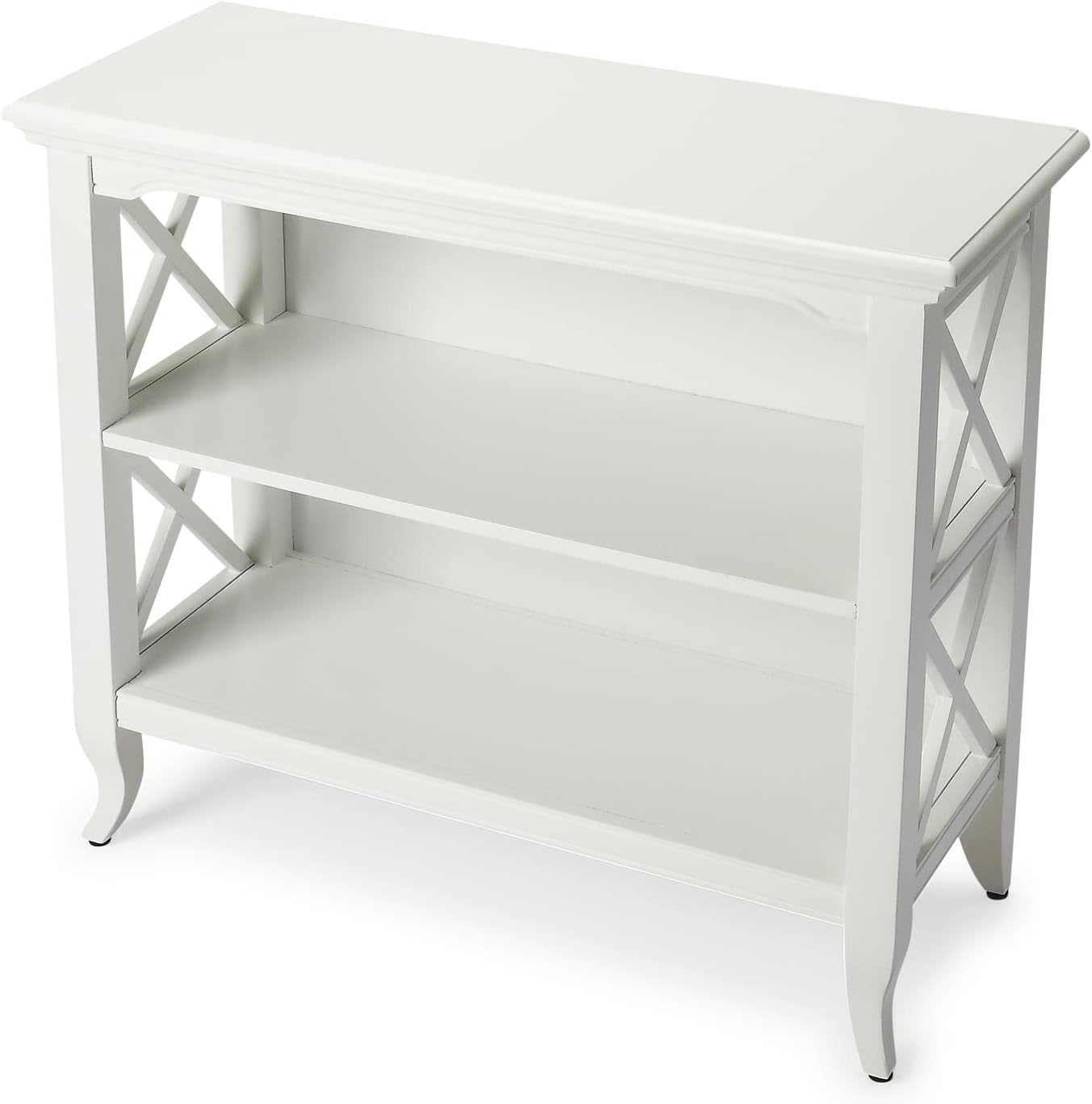 Butler Newport Glossy White Low Bookcase