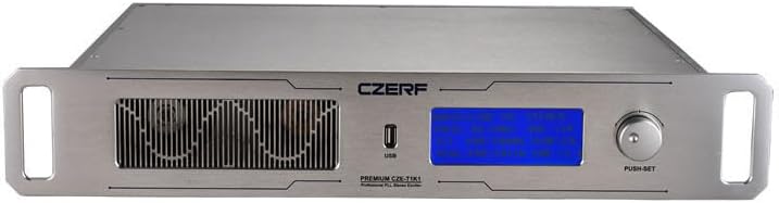 CZERF CZE-T1K1 1000W Professional FM Broadcast Transmitter, 0-1000W Adjustable Power with ±10PPM Stability, Includes 20m Dipole Antenna for Radio Station & Wide Area Coverage 220V