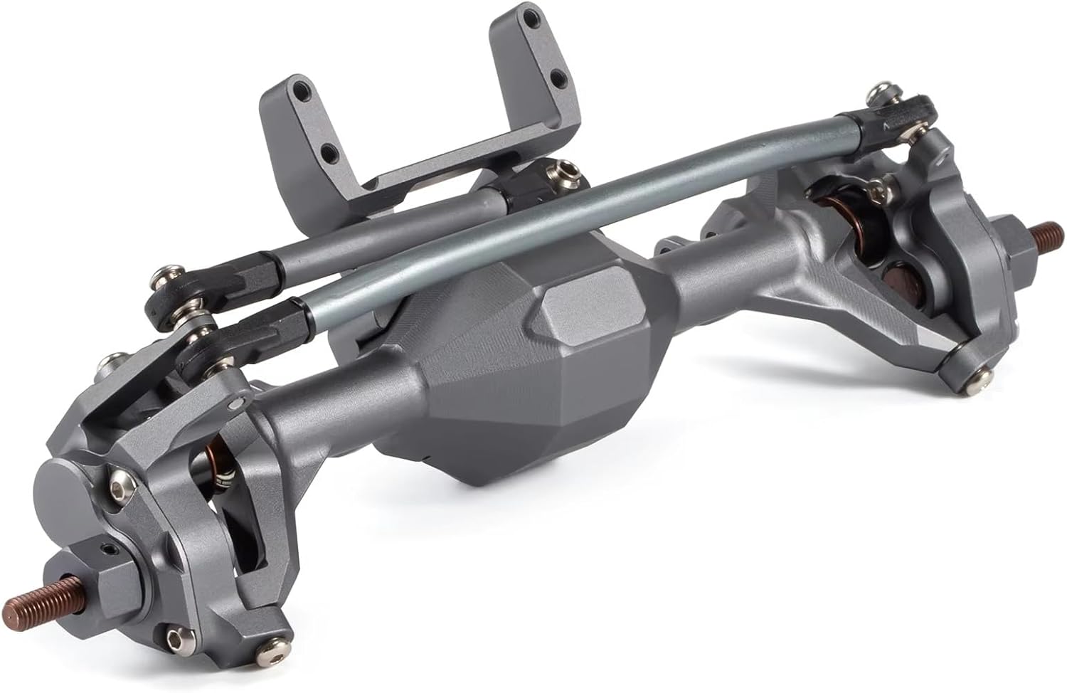 Compatible with Axial for SCX10 II 90046 VS4-10 1/10 RC Crawler Car Parts CNC Aluminum Front and Rear Portal Axle RC Front and Rear Axle(Gray,1set)