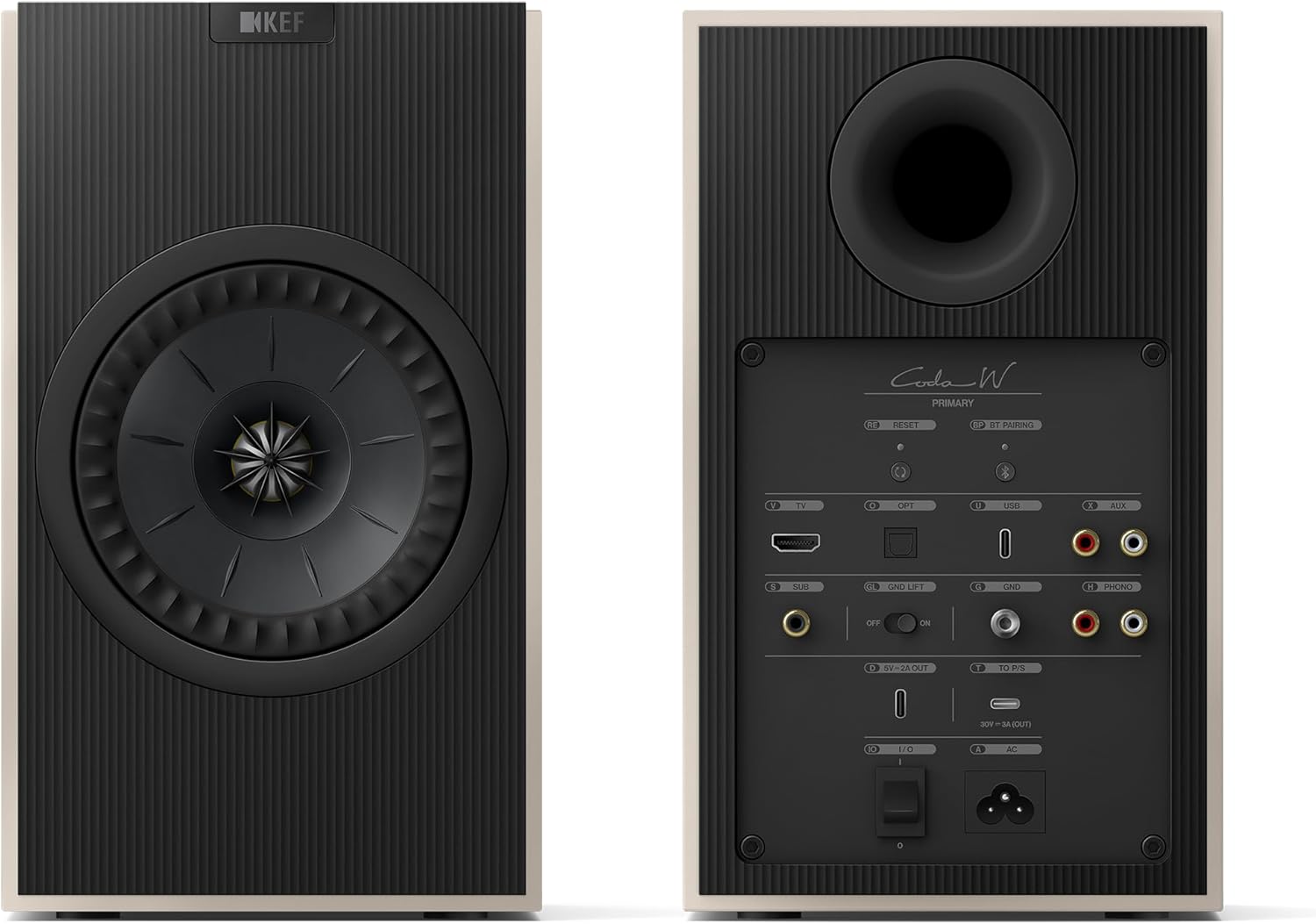 KEF Coda W Wireless HiFi Speakers (Nickle Grey)