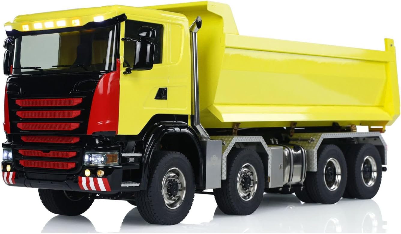 TOUCAN RC HOBBY 1/14 Metal Hydraulic RC Roll Off Dumper Truck 8x8 Differential Lock Axles 3Speed