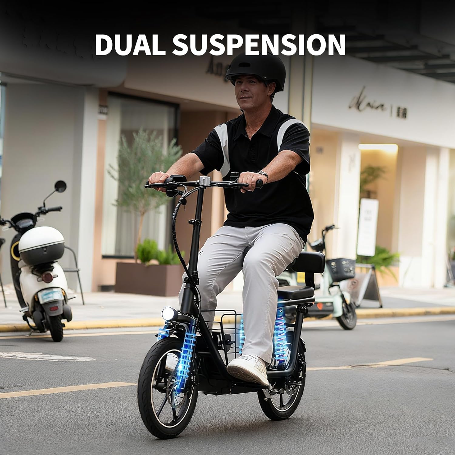 Adults Electric Scooter with Seat, 12.5