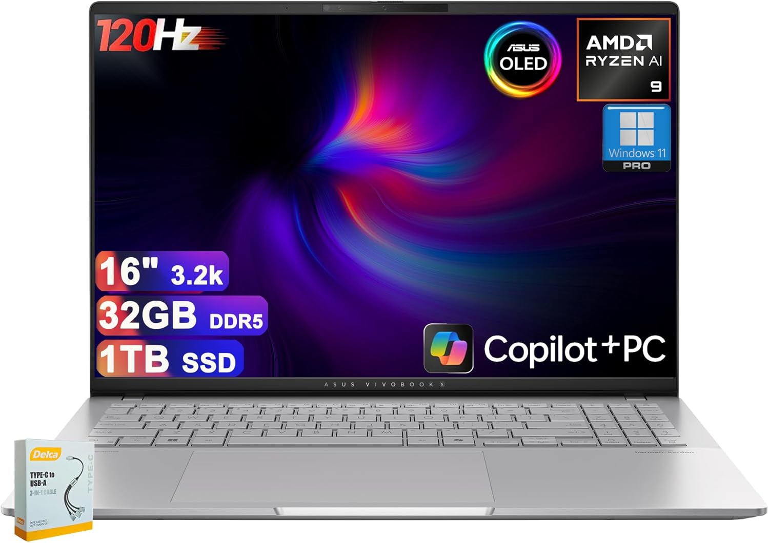 ASUS Vivobook S16 Copilot+ AI PC Laptop | 16