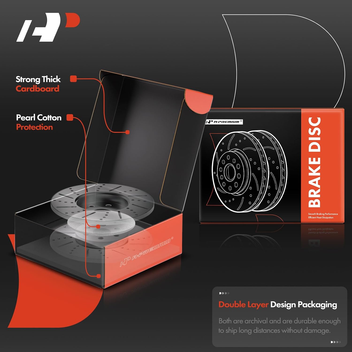 A-Premium Front and Rear Drilled and Slotted Disc Brake Rotors Compatible with Select Dodge, Chrysler, Ram and Volkswagen Models - Grand Caravan, Journey, Town & Country, C/V, Routan, 4-PC Set