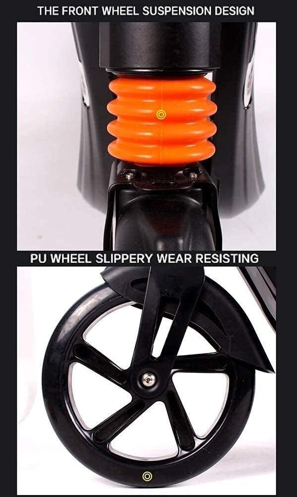 Scooters Kick Scooter for Adults Kids Foldable Unisex Adult Kick Scooters with Water Cup Holder Portable Commuter Scooters with Big Wheels Birthday Gifts for Women/Men/Teens/Kids Non-Electric