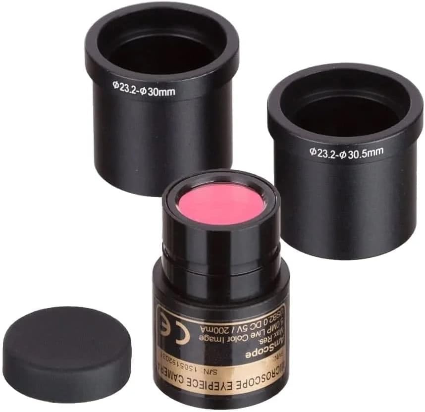 AmScope B120 Series Student & Professional LED Binocular Compound Microscope - 40X-2500X Magnification - Includes 5MP USB Camera & Siedentopf Head