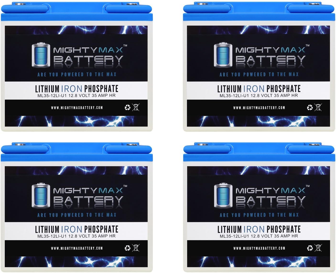 Mighty Max Battery 12V 35AH U1 Lithium Replacement Battery Compatible with Drive Medical Design Phantom Travel Scooter - 4 Pack