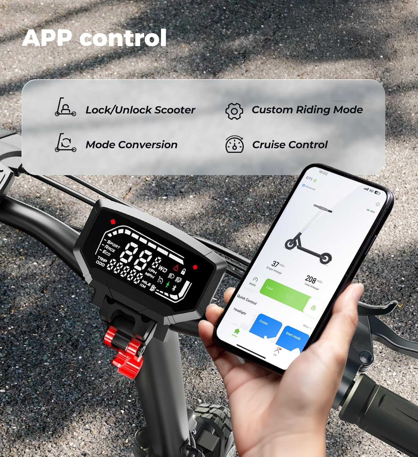 Adult Electric Scooter, 350W/800W/1000W/1200W Motor, 18MPH/28MPH Top Speed E-Scooter up to 21/28/37 Miles Range, 8.5” /10