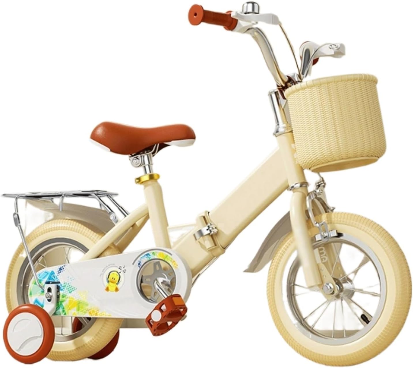 Wiggle cart Kids Bike Ages 2-9 Years Bikes with Doll Bike Seat and Basket Foldable Bicycle