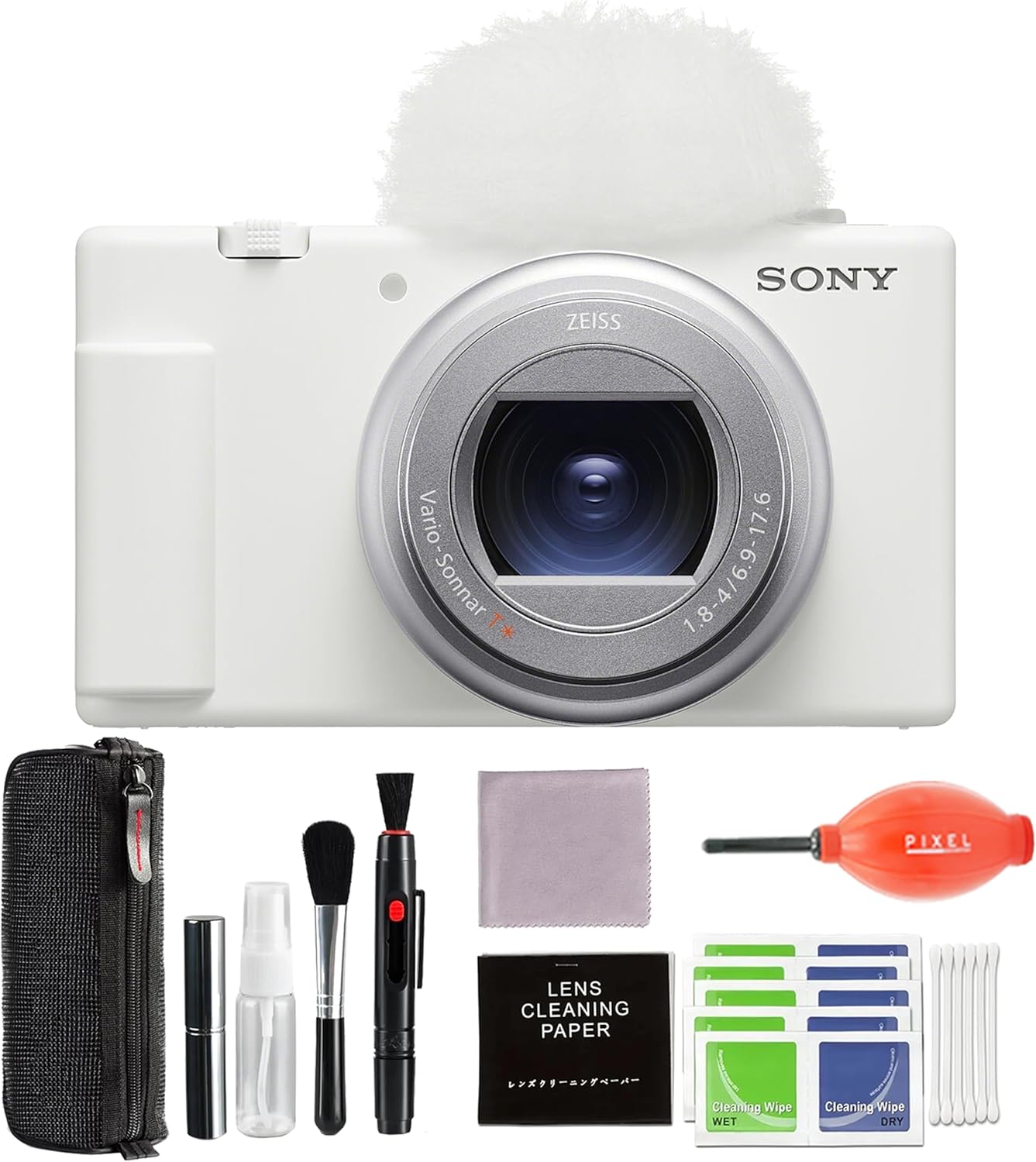 Sony ZV-1 II Vlog Camera for Content Creators and Vloggers (White) with Pixel Advance Accessories & Travel Bundle | ZV1M2/W
