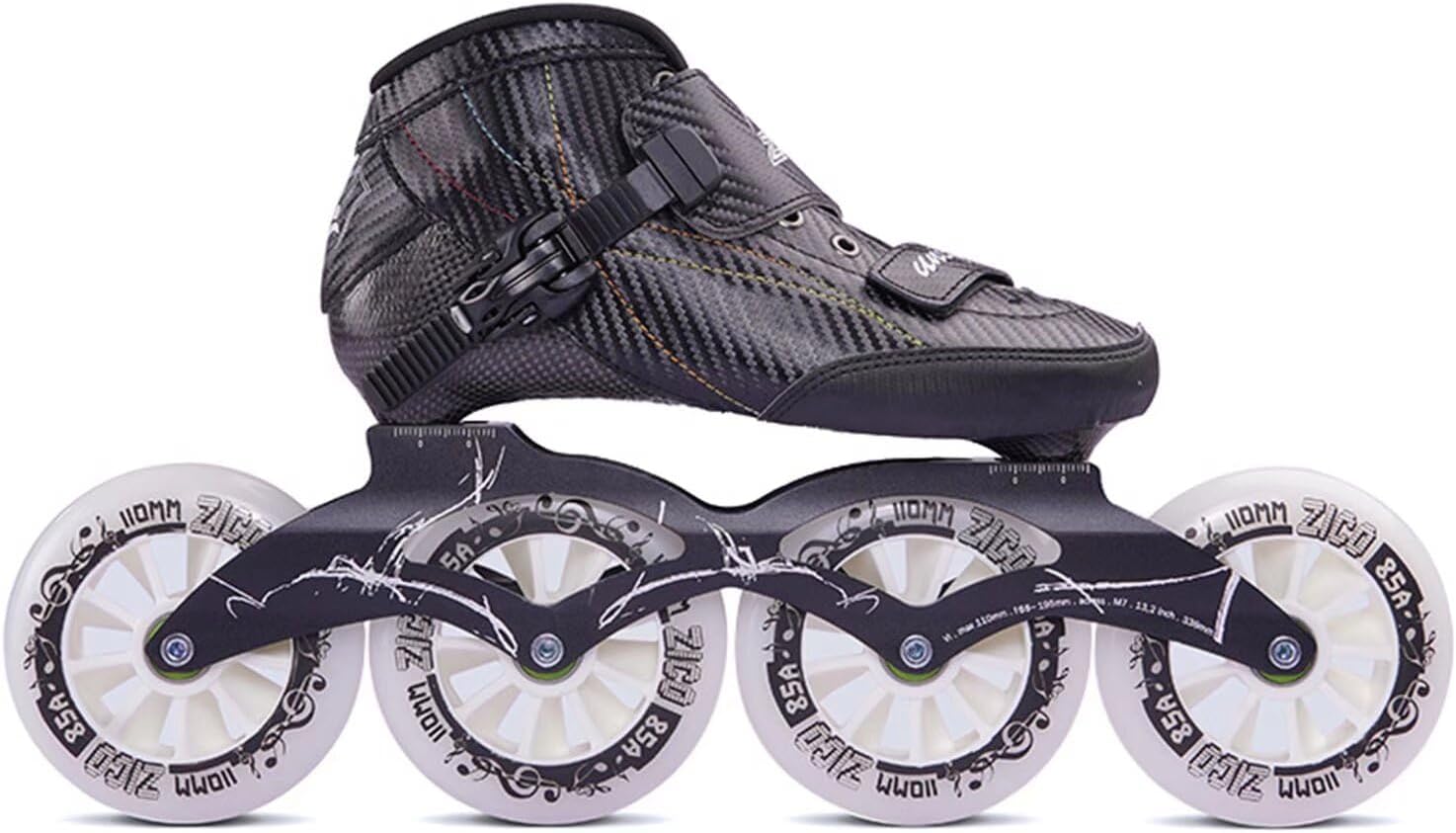 Professional Inline Speed Skates - 4 Wheels Carbon Fiber Roller Skates Shoes for Men Women Indoor Outdoor Skating Single Row