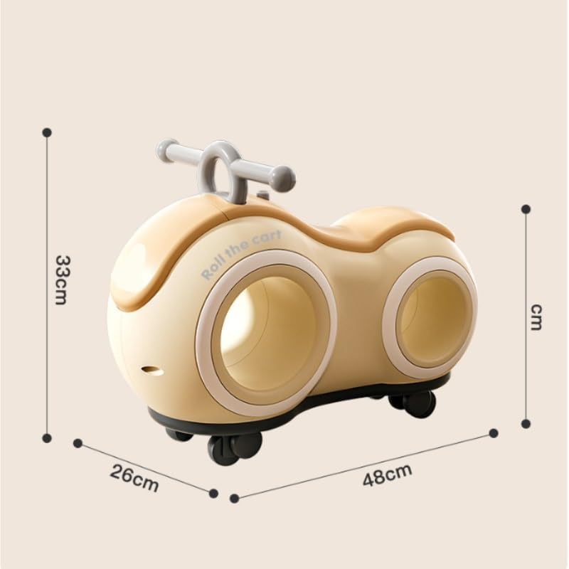 Wiggle Scooter Peanut Shape Swing Car with Music Light Handle Ride On Push Cars for Toddlers Anti-Rollover(Green)