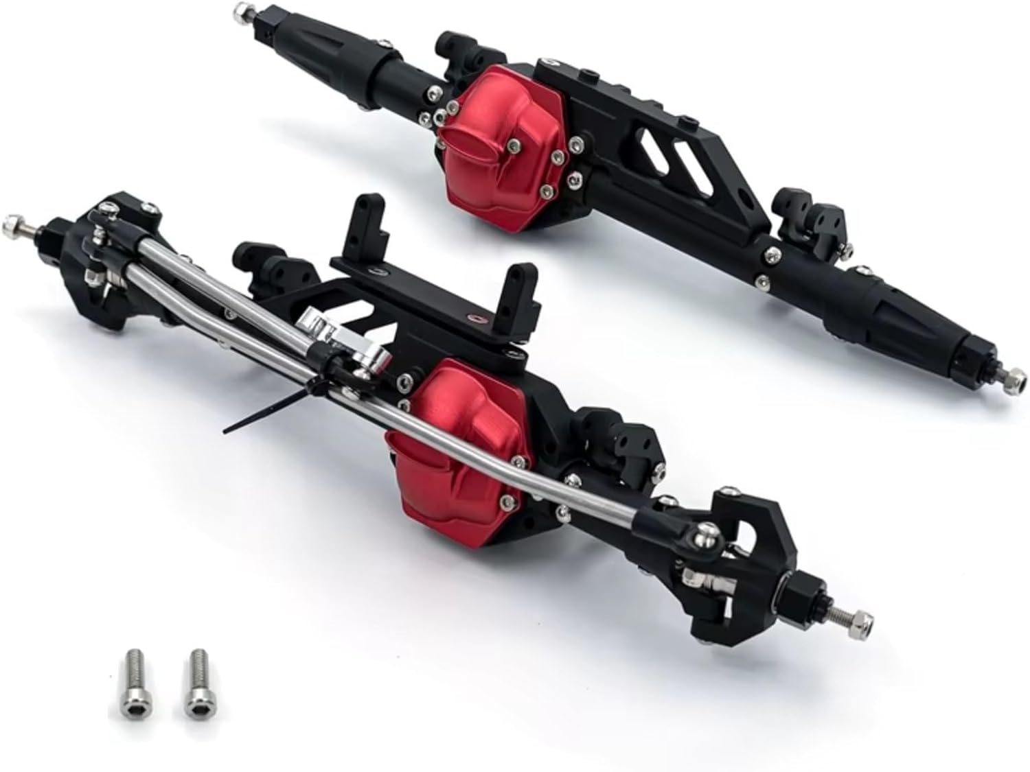 Rc Crawlers Axles For Axial For Wraith 90018 90020 90045 RR10 90048 90053 1/10 Metal Front And Rear Axles RC Crawler Car Upgrade Part Heavy Duty(Black,1set)