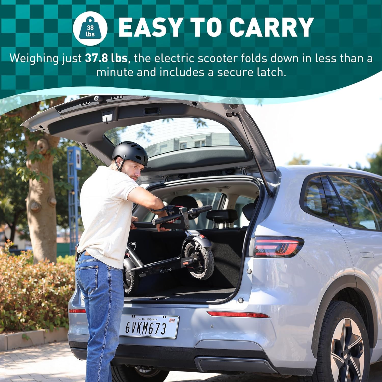 Electric Scooter with 430W Peak Motor for Adults, 10