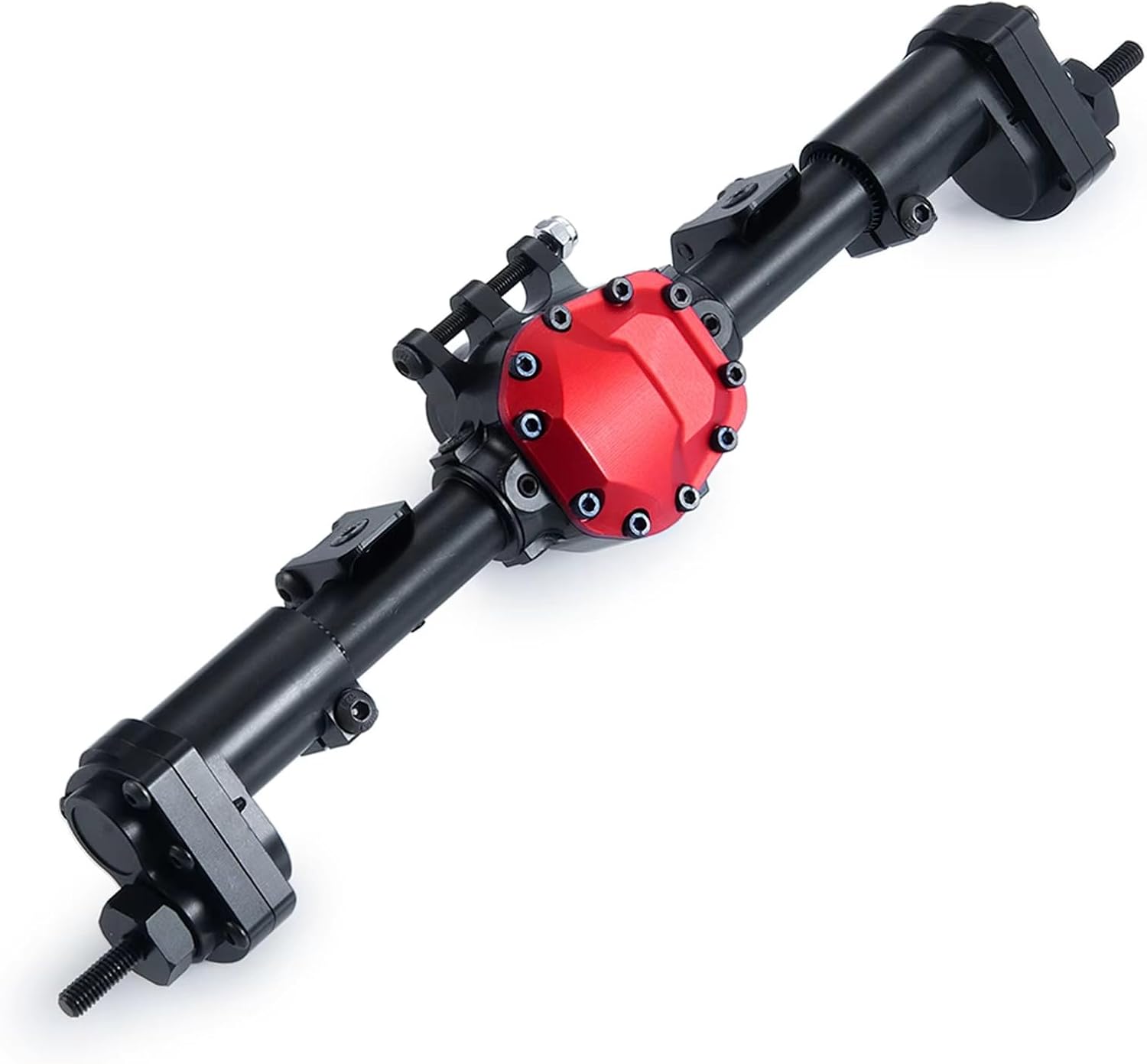 Compatible with Axial for SCX10 90046 90047 1/10 RC Crawler Car Upgrade Parts Aluminum Front and Rear Straight Complete Portal Axle Set RC Front and Rear Axle(1Set)