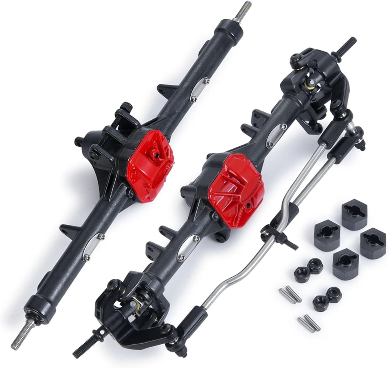 RC Car Parts for Axial for SCX10 II 90047 90046 90059 90060 1/10 RC Crawler Car Metal Front Rear Portal Axle Upgrade Parts Modified Accessories(1 Set (2pcs))