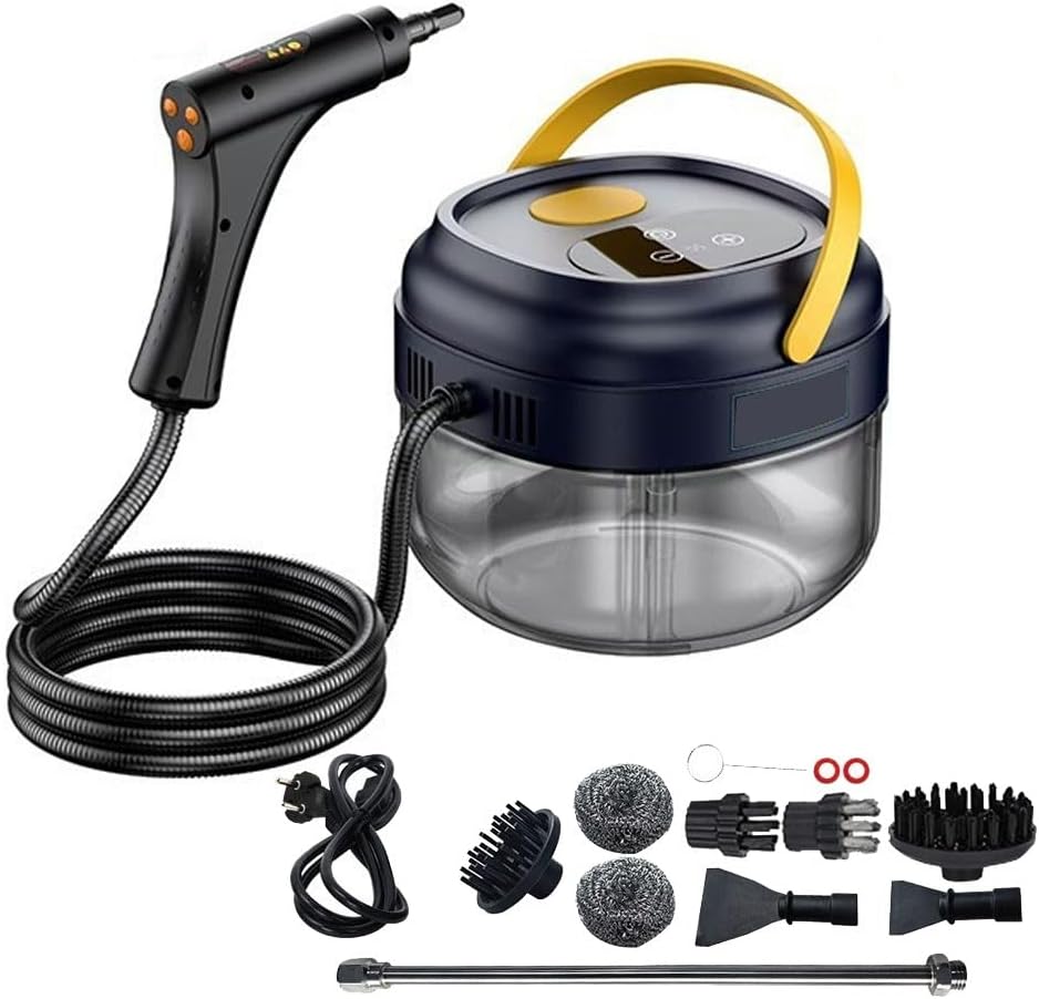 HGTRH 1500ML Steam Cleaner, 1500W Steam Cleaner Handheld with Dry-Boil Protection 105℃/221℉ 15S Fast Heating for Windows Kitchen Floor Black