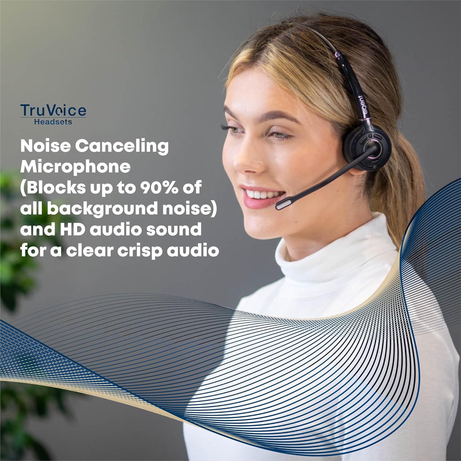 TruVoice AW60 Wireless Headset with Noise Canceling Mic and EHS for Remote Answer - Compatible with Cisco 6945 7821 7841 7861 7942G 7945G 7962G 7965G 7975G 8841 8851 8861 Desk Phones and Computer