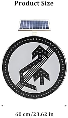 Solar LED Pedestrian Crossing Sign, Mobile Arrow Traffic Guide Light, 24x24 in Black, Ideal for Highway & Construction Safety, Enhanced Visibility for Pedestrians