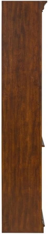 Pemberly Row Traditional Wood Executive Open Bookcase in Cognac