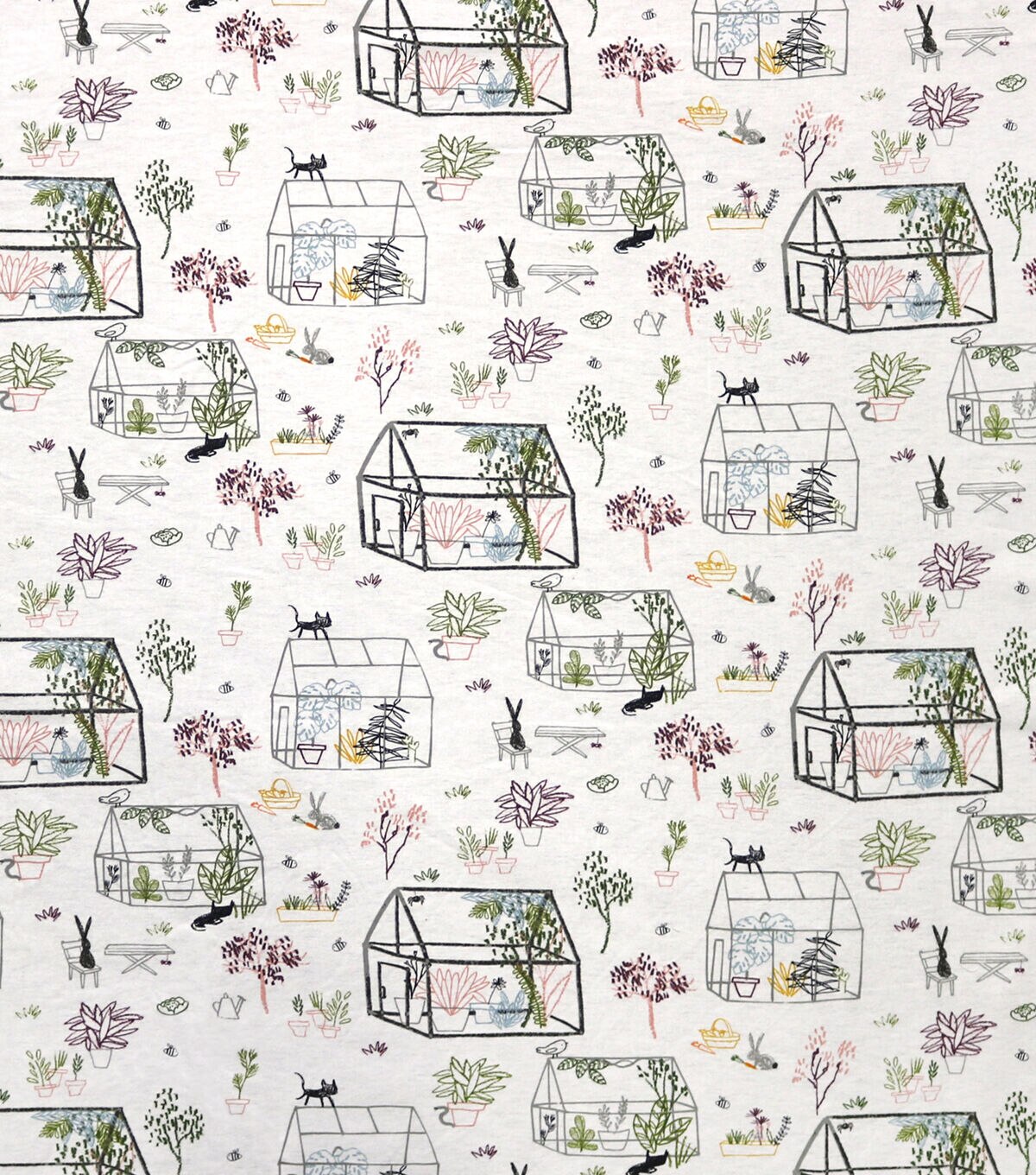 Greenhouse Sketch Super Snuggle Flannel Fabric