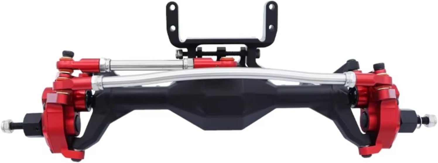 RC Axle Models For Axial For SCX10 II For RGT 86100 90046 1/10 Front Rear Portal Axle CNC Machined Aluminum Integrated Anodized RC Crawler Car(Red,1set)