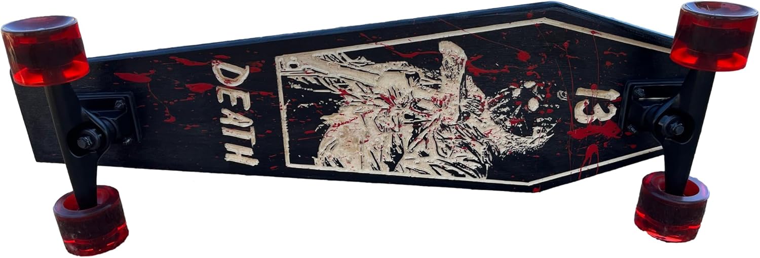 Slasher Coffin Death Tarot Black Skateboard | Longboard | 30x9 | Coffin Croozer