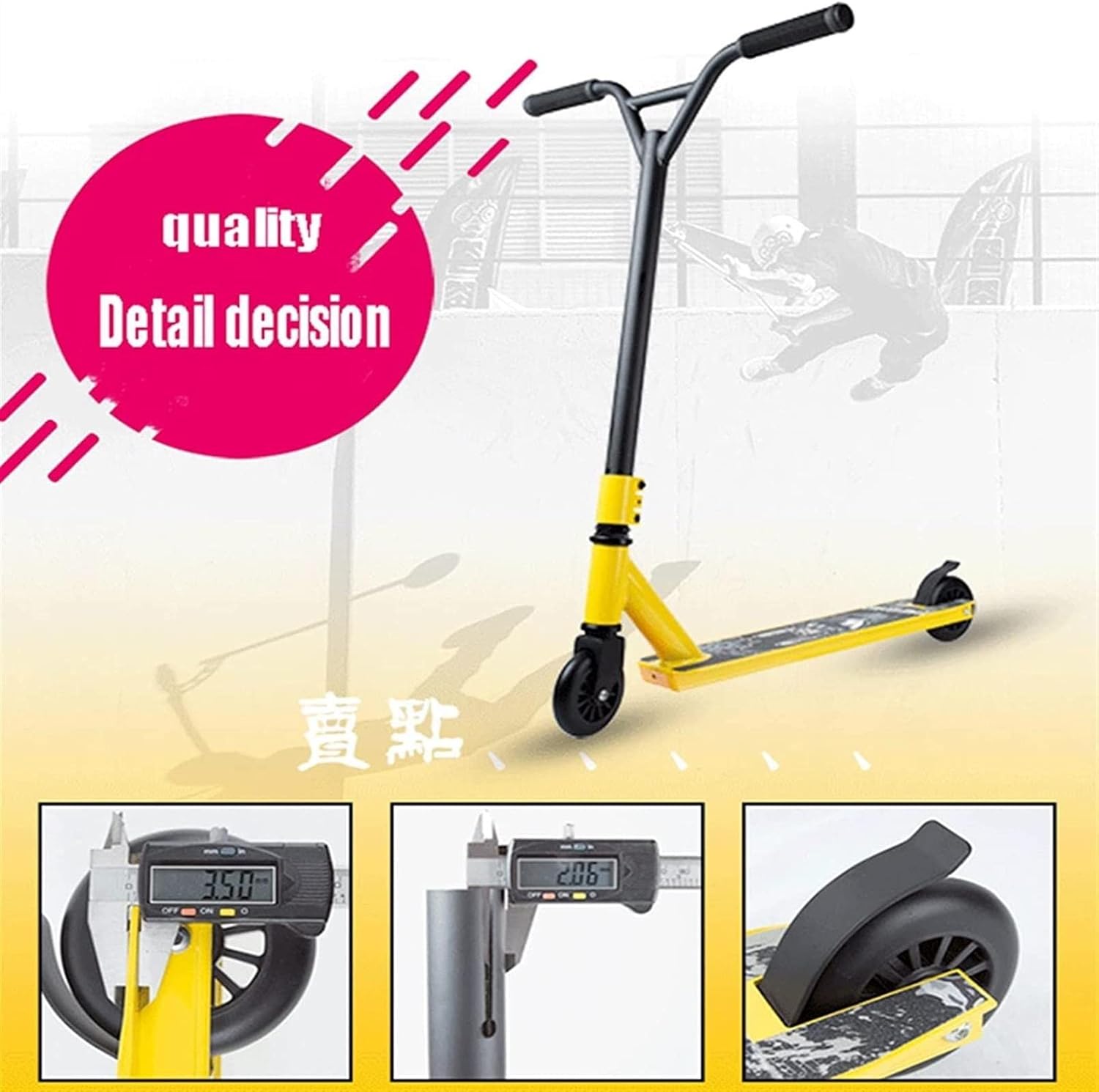 Stunt Scooter Freestyle Street Surfing Kick Scooter Trick Skatepark BMX Handlebars Professional Extreme Sports Scooter Scooter (Color : 1) (2)