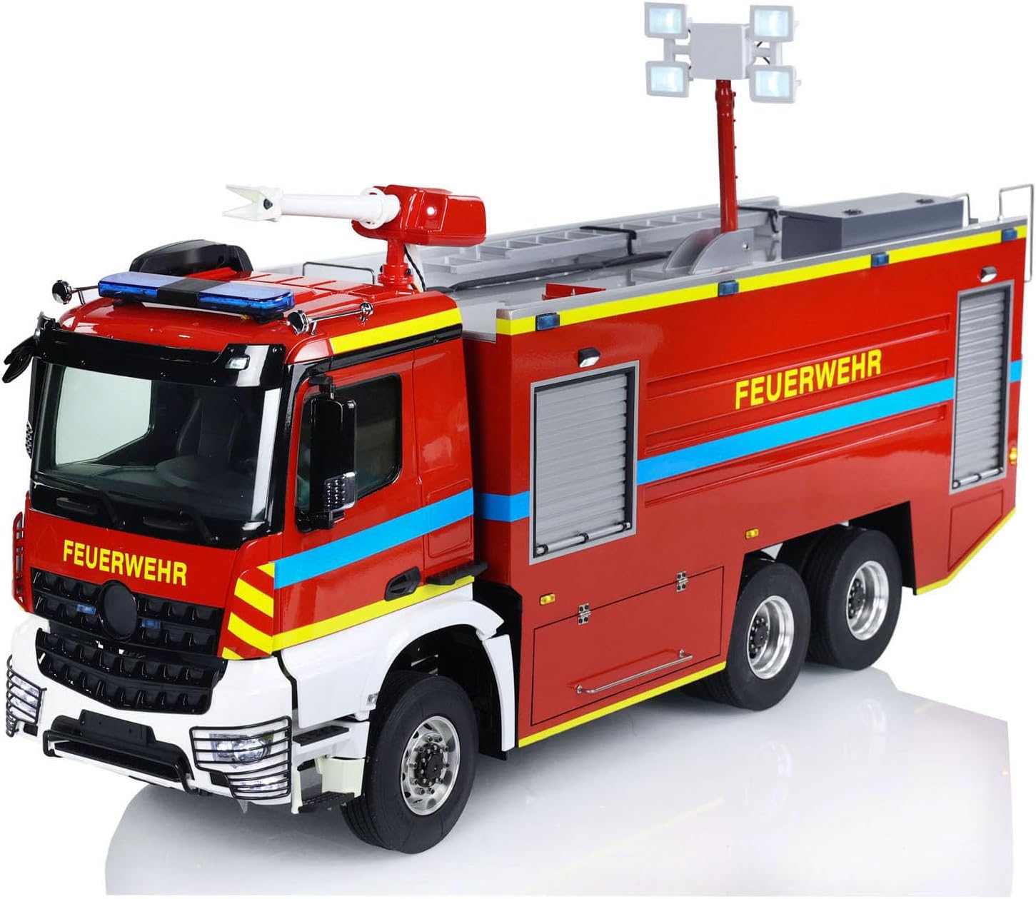 1/14 6X6 RC Fire Fighting Truck Metal Chassis 2-Speed Transmission Differential Lock Axles Remote Control Fire RTR Car Model