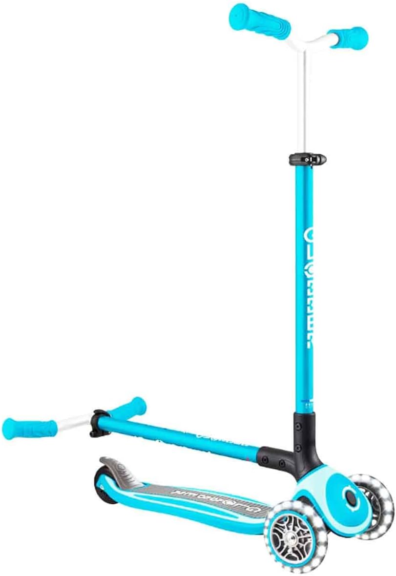 Globber Master Folding Scooter with Light Up Wheels and 5 height adjustable handlebars 74-94cm Suitable from 4 years max user weight 50kg