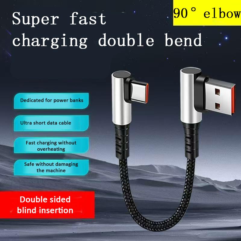 Compact 90-Degree USB Type C Charging Cable, USB A to C Cable, 6A Fast Charging Data line. Factory Wholesale Sales. (1000, 0.5)
