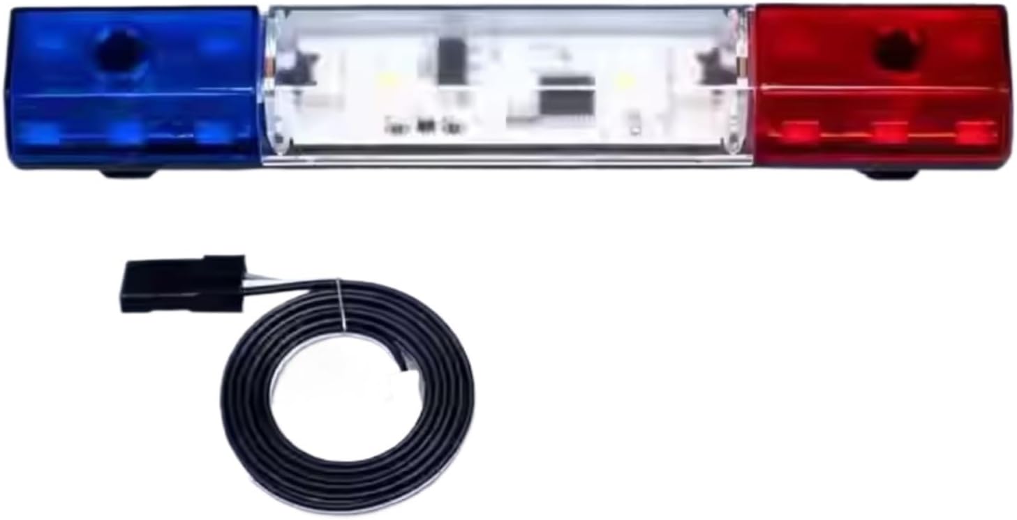 Lighting Rc Car Spot For Tamiya 1/14 A6 360° Rotating Warning Light Roof Light Rc Trailer Truck For Fire Engine Engineering Vehicle Model Toy(White)