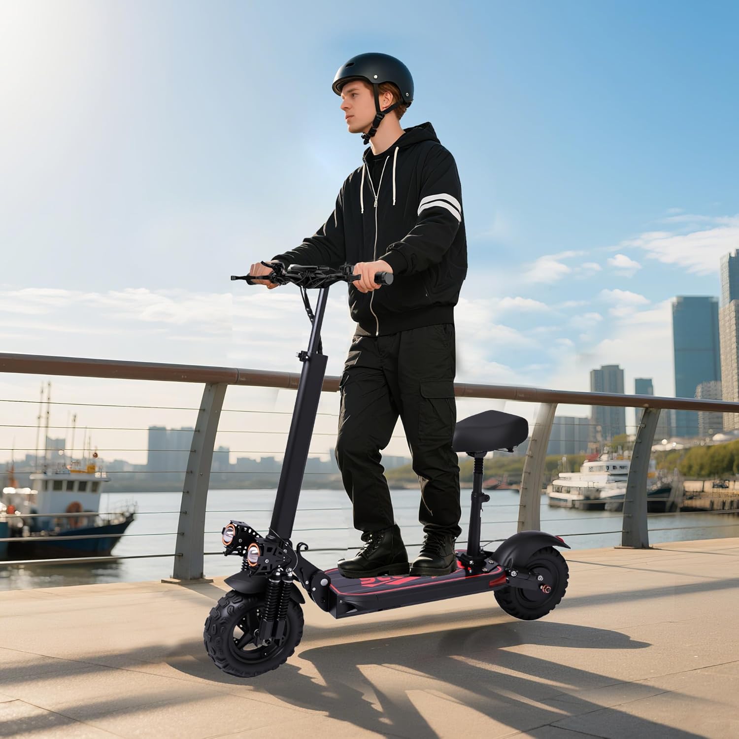 Electric Scooter Aldults, 1200W Brushless Motor, Top Speed 34 MPH, 48V 18AH Battery, 37 Miles Long Range, 11