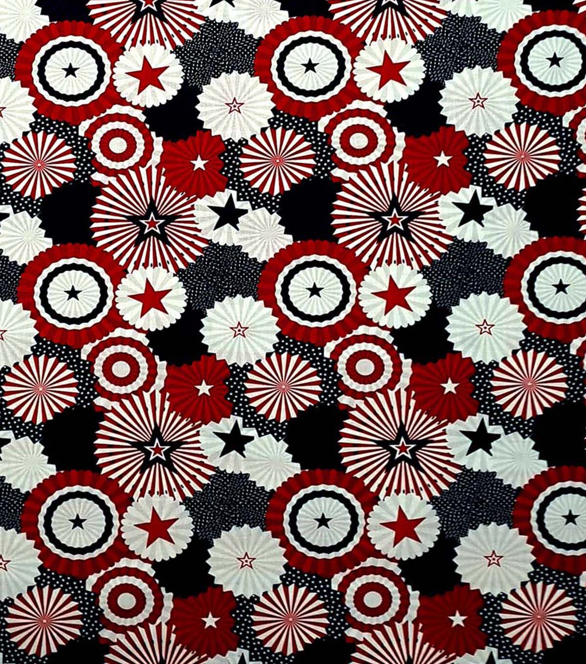 Red & Blue Fans Patriotic Cotton Fabric