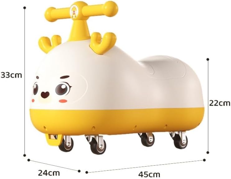 Wiggle Scooter Peanut Shape Wiggle Car for Kids with Music Light Anti-Rollover Silent Flash Wheels Multifunctional(Green,with Music)