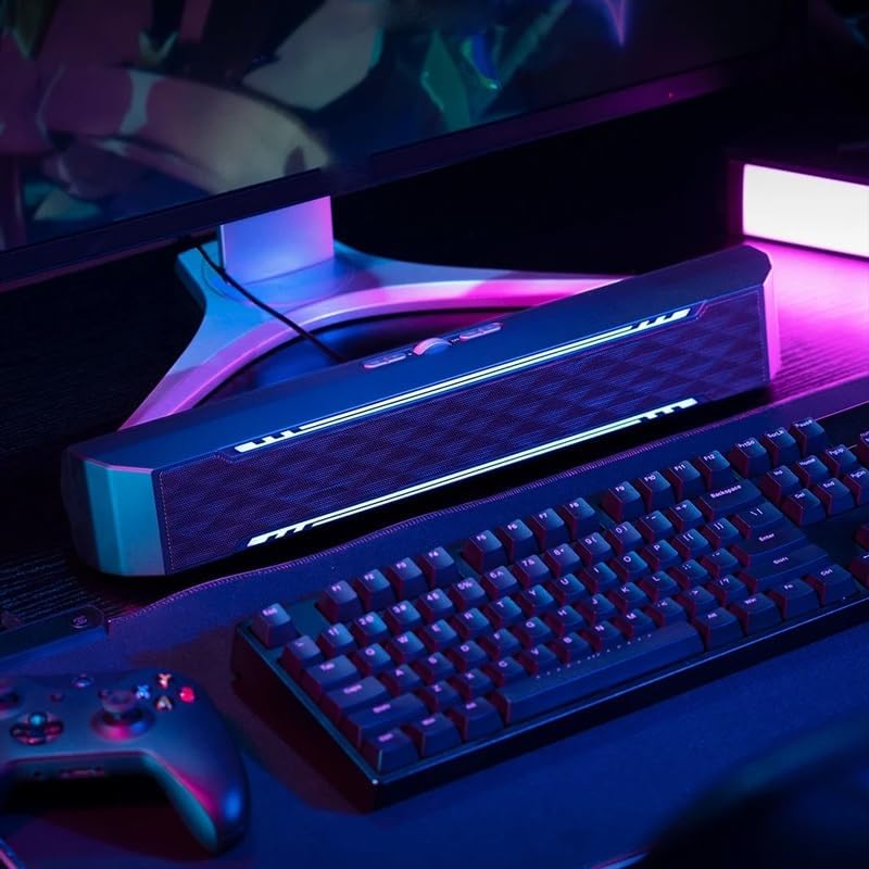 JSEIAJB Computer Speakers PC RGB Gaming Sound Bar Portable Speaker for Desktop Monitor Laptop