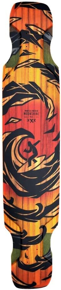 Hoedown Complete - Longboard Skateboard, Waterproof, Durable, Lightweight, by Moonshine Manufacturing (Medium Flex + Trucks & Wheels)