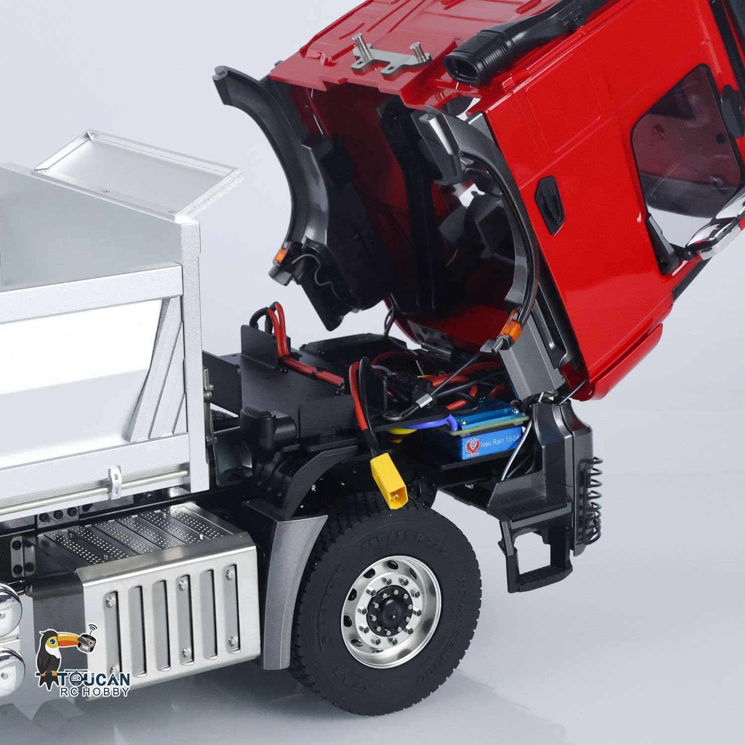 TOUCAN RC HOBBY 1/14 RC Hydraulic Dumper Truck 3348 6WD Metal Chassis Radio Controlled Tipper Differential Axle Light Sound HotRC Radio 2025T Metal for Ages 14+