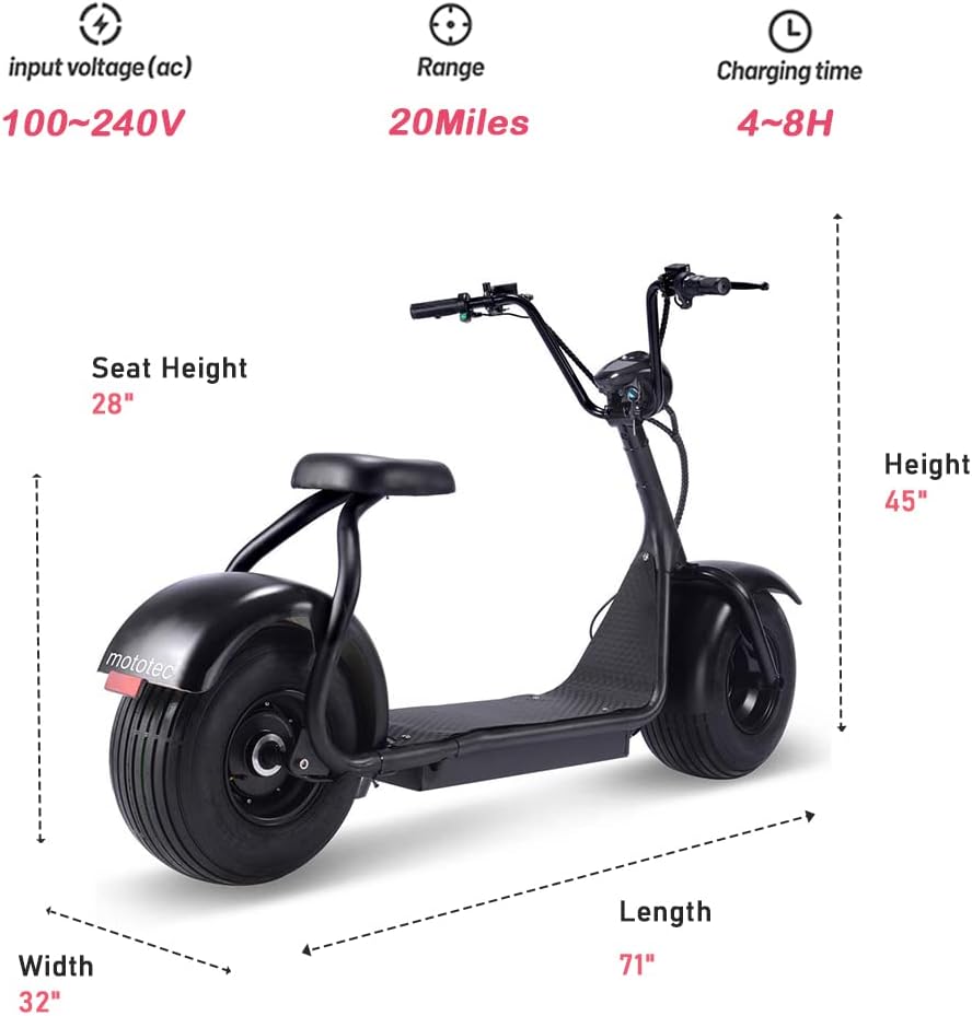 TOXOZERS 2000w Motor Lithium Electric Scooter for Adults, Fat Tire Electric Scooter with Seat, LCD Display, Bright LED Headlight, Hydraulic Front and Rear Brakes and Wide Deck