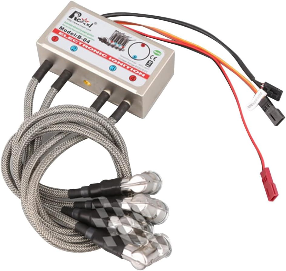 RCEXL CDI Electronic Ignition with Auto-Ignite Angle for L4/V4/V8 Engines & ME-8 1/4-32 Spark Plug – RC Engine Ignition System, Spark Plug Ignition(HV Type/90 Degree)
