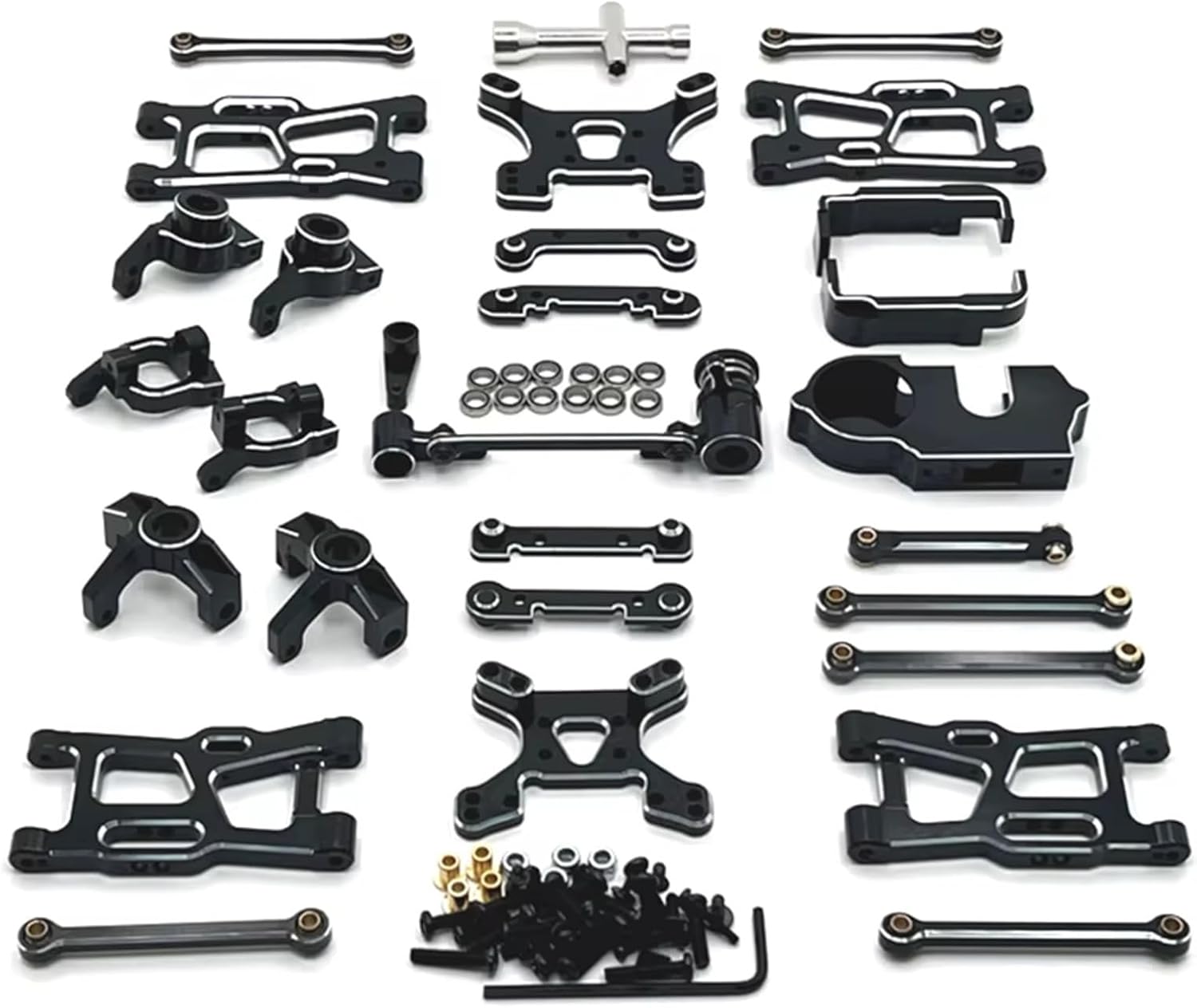 For WLtoys For RIaarIo 124016 124017 124018 124019 124007 124008 For RiaarIo XDKJ-001 XDKJ-006 AM-X12 1/12Replace Parts Set RC Car Parts Models(Black)