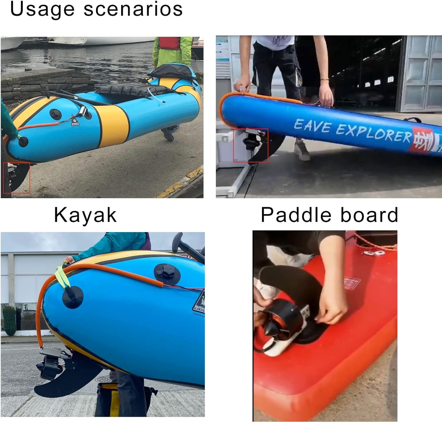 TD6E Underwater Thruster 24V 7KG Thrust 408W Brushless Motor Electric Surfing Fin for Kayak Fishing Boat Paddle Board Underwater Propulsion Package