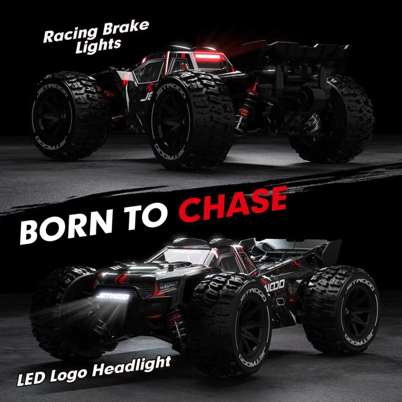 JETWOOD 1/14 50mph Electric Brushless RC Car for Adults, JC14EP V3 All Terrain Super Fast Remote Control Car, Offroad RTR Hobby RC Trucks, Waterproof 3S High Speed, Metal Gear Servo (Upgraded Version)