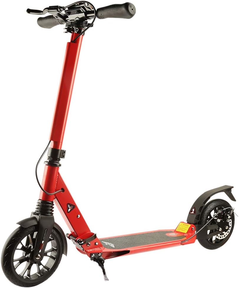 Kick Scooter for Teens | Foldable, Lightweight | Height-Adjustable with Disc Brake Large 200mm Wheels Aluminum Alloy Deck Support 100kg Commuter Scooter