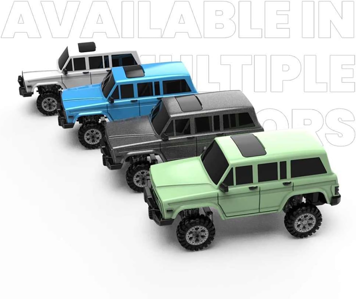 1:64 Scale SNICLO RC Climbing Car, 2.4G Full Proportional Steering, Metal Universal Shaft, Shock-Resistant Off-Road Vehicle with Type-C Rechargeable Battery(White/RTR Cam Version)