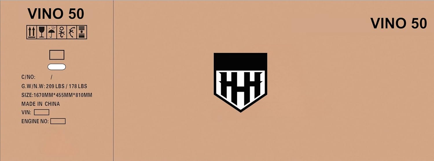 HHH Street Scooter Fully Automatic VINO50# BD50QT 50cc Scooter Moped With Matching trunk (Black)